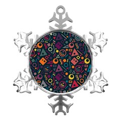 Random, Abstract, Forma, Cube, Triangle, Creative Metal Small Snowflake Ornament