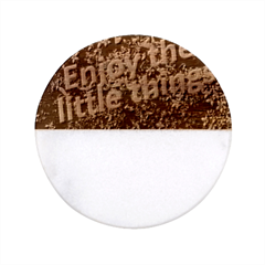 Indulge In Life s Small Pleasures  Classic Marble Wood Coaster (round)  by dflcprintsclothing
