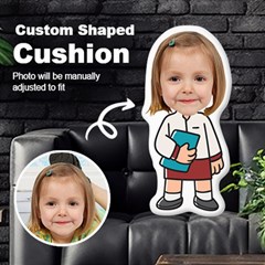Personalized Photo in Waitress Cartoon Style Custom Shaped Cushion - Cut To Shape Cushion