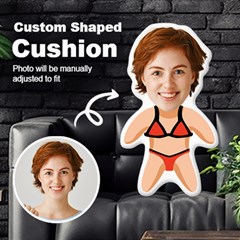 Personalized Photo in Bikini Cartoon Style Custom Shaped Cushion - Cut To Shape Cushion