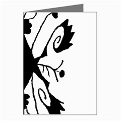 Black Silhouette Artistic Hand Draw Symbol Wb Greeting Card by dflcprintsclothing