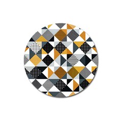 Pattern Tile Squares Triangles Seamless Geometry Magnet 3  (round)