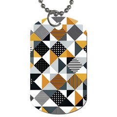 Pattern Tile Squares Triangles Seamless Geometry Dog Tag (two Sides)