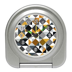 Pattern Tile Squares Triangles Seamless Geometry Travel Alarm Clock