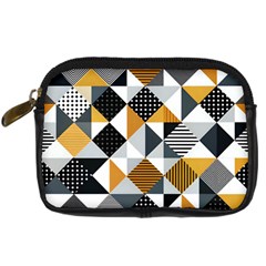 Pattern Tile Squares Triangles Seamless Geometry Digital Camera Leather Case by Maspions