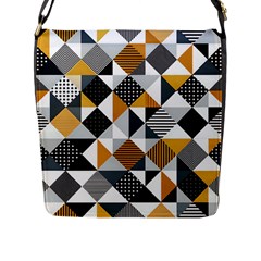 Pattern Tile Squares Triangles Seamless Geometry Flap Closure Messenger Bag (l)