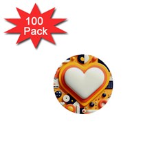 Valentine s Day Design Heart Love Poster Decor Romance Postcard Youth Fun 1  Mini Buttons (100 Pack) 