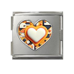 Valentine s Day Design Heart Love Poster Decor Romance Postcard Youth Fun Mega Link Heart Italian Charm (18mm)