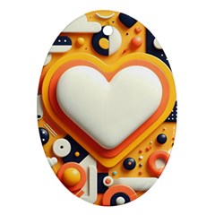 Valentine s Day Design Heart Love Poster Decor Romance Postcard Youth Fun Oval Ornament (two Sides) by Maspions