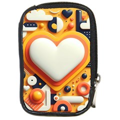 Valentine s Day Design Heart Love Poster Decor Romance Postcard Youth Fun Compact Camera Leather Case