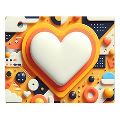 Valentine s Day Design Heart Love Poster Decor Romance Postcard Youth Fun Two Sides Premium Plush Fleece Blanket (large)