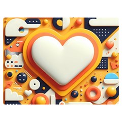 Valentine s Day Design Heart Love Poster Decor Romance Postcard Youth Fun Premium Plush Fleece Blanket (extra Small) by Maspions