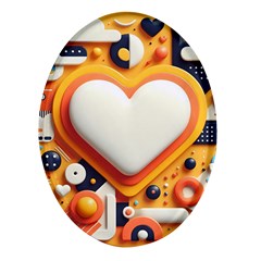 Valentine s Day Design Heart Love Poster Decor Romance Postcard Youth Fun Oval Glass Fridge Magnet (4 Pack) by Maspions