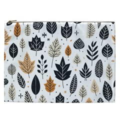 Autumn Leaves Fall Pattern Design Decor Nature Season Beauty Foliage Decoration Background Texture Cosmetic Bag (xxl) by Maspions