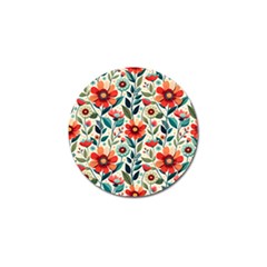 Flowers Flora Floral Background Pattern Nature Seamless Bloom Background Wallpaper Spring Golf Ball Marker