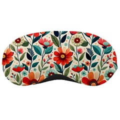 Flowers Flora Floral Background Pattern Nature Seamless Bloom Background Wallpaper Spring Sleep Mask by Maspions