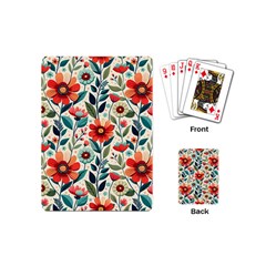 Flowers Flora Floral Background Pattern Nature Seamless Bloom Background Wallpaper Spring Playing Cards Single Design (mini) by Maspions