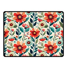 Flowers Flora Floral Background Pattern Nature Seamless Bloom Background Wallpaper Spring Two Sides Fleece Blanket (small)