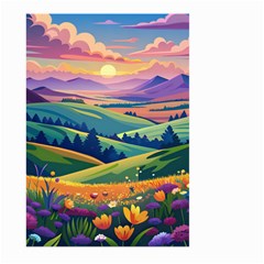 Field Valley Nature Meadows Flowers Dawn Landscape Large Garden Flag (two Sides) by Maspions