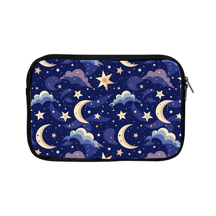 Night Moon Seamless Background Stars Sky Clouds Texture Pattern Apple iPad Mini Zipper Cases