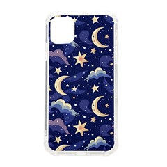 Night Moon Seamless Background Stars Sky Clouds Texture Pattern Iphone 11 Tpu Uv Print Case