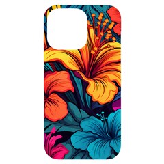 Hibiscus Flowers Colorful Vibrant Tropical Garden Bright Saturated Nature Iphone 14 Pro Max Black Uv Print Case