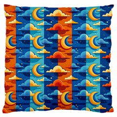 Clouds Stars Sky Moon Day And Night Background Wallpaper 16  Baby Flannel Cushion Case (two Sides)