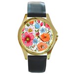 Flowers Plants Bouquets Decor Flower Decoration Garden Flower Shop Scent Romance Wallpaper Nature Round Gold Metal Watch Front