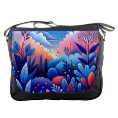 Nature Night Bushes Flowers Leaves Clouds Landscape Berries Story Fantasy Wallpaper Background Sampl Messenger Bag