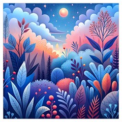 Nature Night Bushes Flowers Leaves Clouds Landscape Berries Story Fantasy Wallpaper Background Sampl Lightweight Scarf 