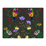 Bird Flower Plant Nature Two Sides Premium Plush Fleece Blanket (Mini) 35 x27  Blanket Back