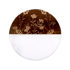 Bird Flower Plant Nature Classic Marble Wood Coaster (round) 