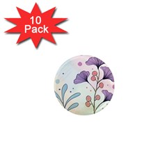 Flower Paint Flora Nature Plant 1  Mini Magnet (10 Pack) 