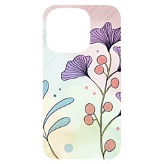 Flower Paint Flora Nature Plant Iphone 14 Pro Black Uv Print Case by Maspions