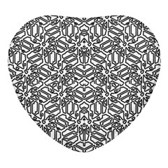 Monochrome Maze Design Print Heart Glass Fridge Magnet (4 Pack) by dflcprintsclothing