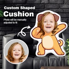 Personalized Photo in Dabbing Dog Cartoon Style Custom Shaped Cushion - Cut To Shape Cushion