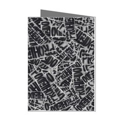 Rebel Life: Typography Black And White Pattern Mini Greeting Cards (pkg Of 8) by dflcprintsclothing