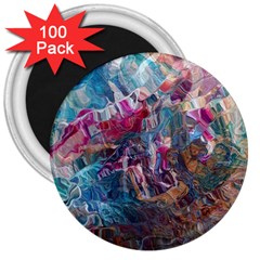 Straight Blend Module I Liquify 19-3 Color Edit 3  Magnets (100 Pack) by kaleidomarblingart