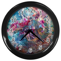 Straight Blend Module I Liquify 19-3 Color Edit Wall Clock (black) by kaleidomarblingart