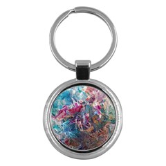 Straight Blend Module I Liquify 19-3 Color Edit Key Chain (round) by kaleidomarblingart