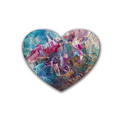 Straight Blend Module I Liquify 19-3 Color Edit Rubber Coaster (heart) by kaleidomarblingart