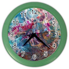 Straight Blend Module I Liquify 19-3 Color Edit Color Wall Clock by kaleidomarblingart