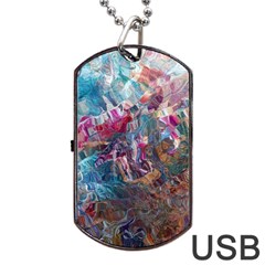 Straight Blend Module I Liquify 19-3 Color Edit Dog Tag Usb Flash (two Sides) by kaleidomarblingart