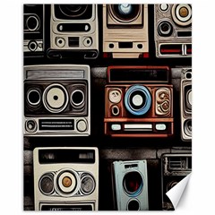 Retro Cameras Old Vintage Antique Technology Wallpaper Retrospective Canvas 11  X 14  by Grandong