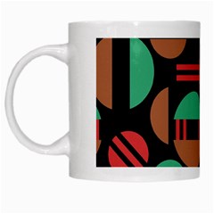 Abstract Geometric Pattern White Mug by Maspions