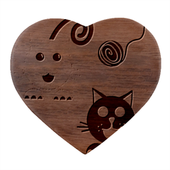 Cat Little Ball Animal Heart Wood Jewelry Box by Maspions