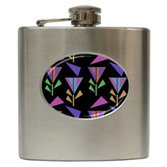 Abstract Pattern Flora Flower Hip Flask (6 Oz)