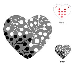 Abstract Nature Black White Playing Cards Single Design (heart)