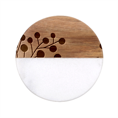 Abstract Nature Black White Classic Marble Wood Coaster (round) 