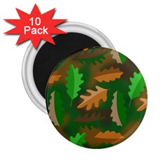 Leaves Foliage Pattern Oak Autumn 2 25  Magnets (10 Pack) 